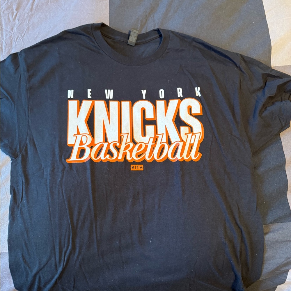 Kith Knicks Graphic Tee in Black and Orange